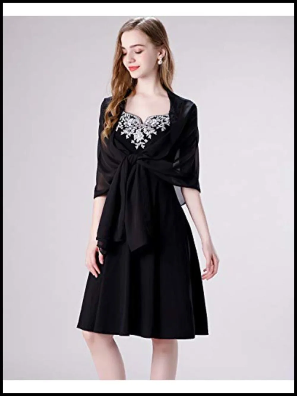 Chiffon Shawl Wrap for Evening Dress Wedding Sheer Scarf Women Shoulder Cover